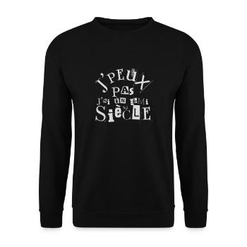 J'peux pas j'ai 50 ans | Demi siècle - Sweat-shirt Unisexe - noir - Devant - Alina (178cm) & Michal (187cm)