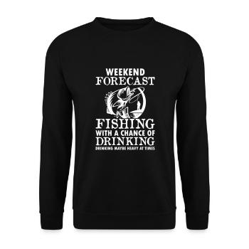 Weekend Forecast Fishing And Drinking - Sweat-shirt Unisexe - noir - Devant - Alina (178cm) & Michal (187cm)