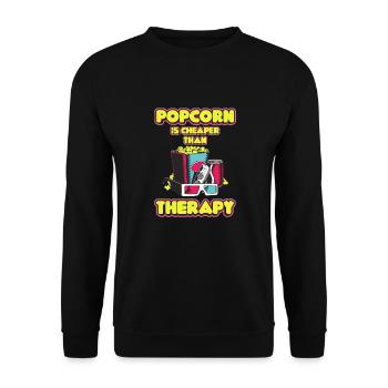 Popcorn Is Cheaper Than Therapy Cinema Fan - Unisex Sweatshirt - black - Front - Alina (178cm) & Michal (187cm)