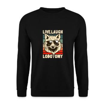 Live Laugh Lobotomy Retro Opossum Lover - Unisex Sweatshirt - black - Front - Alina (178cm) & Michal (187cm)