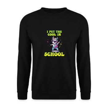 Ich setze die Coolness in School Boy Girl - Unisex Pullover - Schwarz - Vorne - Alina (178cm) & Michal (187cm)