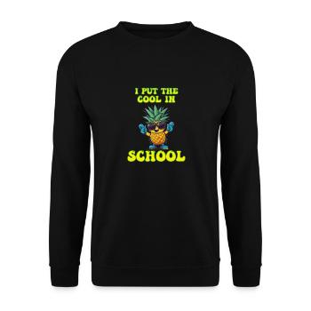 Ich setze die Coolness in School Boy Girl - Unisex Pullover - Schwarz - Vorne - Alina (178cm) & Michal (187cm)