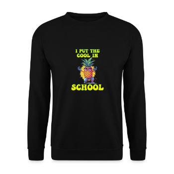 Ich setze die Coolness in School Boy Girl - Unisex Pullover - Schwarz - Vorne - Alina (178cm) & Michal (187cm)