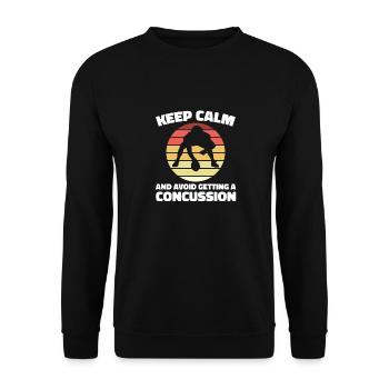 Staying calm and having a concussion - Unisex Sweatshirt - black - Front - Alina (178cm) & Michal (187cm)