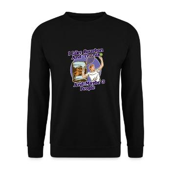 I like bourbon and tennis Funny humor Sports - Unisex Sweatshirt - black - Front - Alina (178cm) & Michal (187cm)