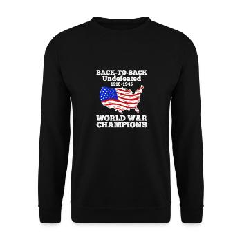 Deux fois champion invaincu de la Seconde Guerre mondiale 4. - Sweat-shirt Unisexe - noir - Devant - Alina (178cm) & Michal (187cm)