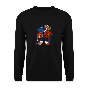 Amitié philippino-américaine - Sweat-shirt Unisexe - noir - Devant - Alina (178cm) & Michal (187cm)