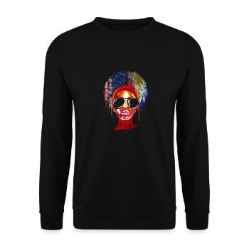 Philippinisch-amerikanische Freundschaft - Unisex Pullover - Schwarz - Vorne - Alina (178cm) & Michal (187cm)