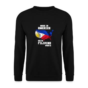 Made in America with Filipino parts - Unisex Sweatshirt - black - Front - Alina (178cm) & Michal (187cm)