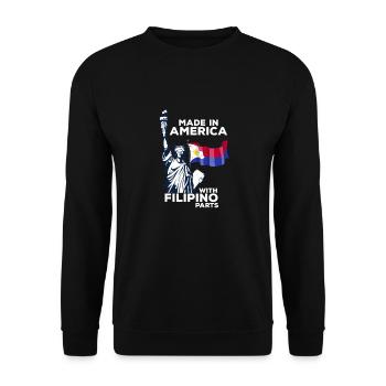 Made in America with Filipino parts - Unisex Sweatshirt - black - Front - Alina (178cm) & Michal (187cm)