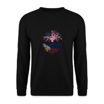 Made in America with Filipino roots - - Unisex Sweatshirt - black - Front - Alina (178cm) & Michal (187cm)