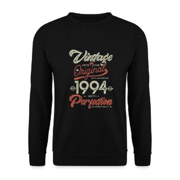 1994 Jahrgang Geburtstag Jahrgang 1994 - Unisex Pullover - Schwarz - Vorne - Alina (178cm) & Michal (187cm)