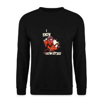 Ich kenne JewJitsu Tanz Horah Jiu Jitsu Rabbi - Unisex Pullover - Schwarz - Vorne - Alina (178cm) & Michal (187cm)