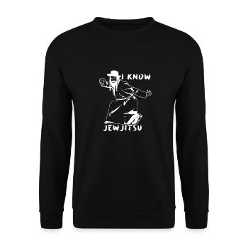 I know JewJitsu dance Horah Jiu Jitsu Rabbi - Unisex Sweatshirt - black - Front - Alina (178cm) & Michal (187cm)