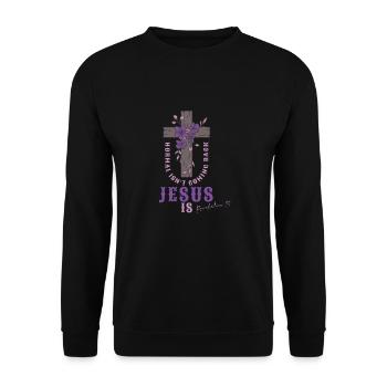 La normalité chrétienne ne revient pas, Jésus le fait - Sweat-shirt Unisexe - noir - Devant - Alina (178cm) & Michal (187cm)