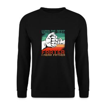 Weltbester Furz Ich meine Vater lustiger Vater - Unisex Pullover - Schwarz - Vorne - Alina (178cm) & Michal (187cm)