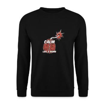 Calm as a bomb National - Unisex Sweatshirt - black - Front - Alina (178cm) & Michal (187cm)