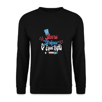 Land Of The Free Because Of The Brave - Unisex Sweatshirt - black - Front - Alina (178cm) & Michal (187cm)