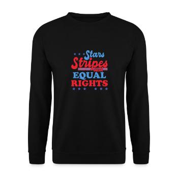 Rayures étoilées et égalité - Sweat-shirt Unisexe - noir - Devant - Alina (178cm) & Michal (187cm)