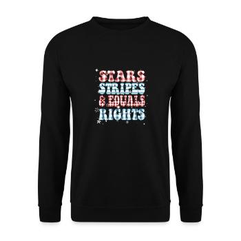 Rayures étoilées et égalité - Sweat-shirt Unisexe - noir - Devant - Alina (178cm) & Michal (187cm)