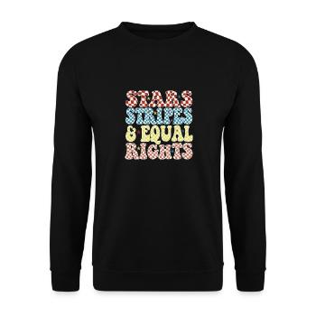 Rayures étoilées et égalité - Sweat-shirt Unisexe - noir - Devant - Alina (178cm) & Michal (187cm)