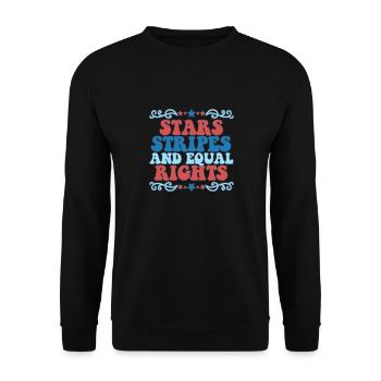 Rayures étoilées et égalité - Sweat-shirt Unisexe - noir - Devant - Alina (178cm) & Michal (187cm)