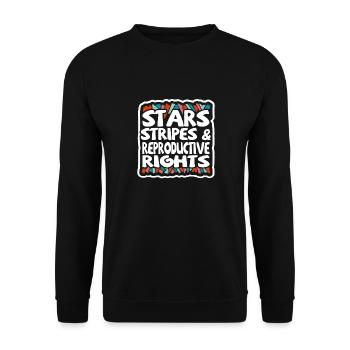 Star stripes and reproduction rights - Unisex Sweatshirt - black - Front - Alina (178cm) & Michal (187cm)