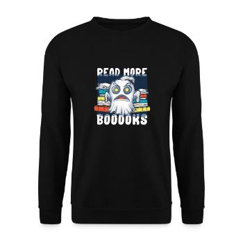 Groovy Lire la suite Livres Ghost Cute Funny - Sweat-shirt Unisexe - noir - Devant - Alina (178cm) & Michal (187cm)