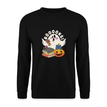 Groovy Lire la suite Livres Ghost Cute Funny - Sweat-shirt Unisexe - noir - Devant - Alina (178cm) & Michal (187cm)