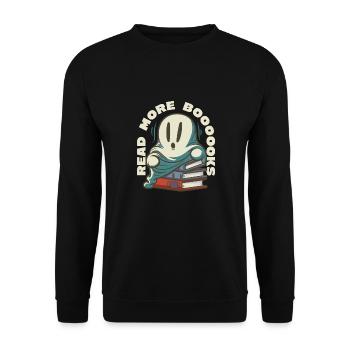 Groovy Lire la suite Livres Ghost Cute Funny - Sweat-shirt Unisexe - noir - Devant - Alina (178cm) & Michal (187cm)