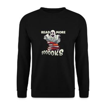 Groovy Lire la suite Livres Ghost Cute Funny - Sweat-shirt Unisexe - noir - Devant - Alina (178cm) & Michal (187cm)