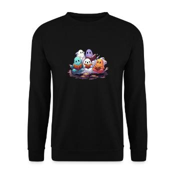 Groovy Lire la suite Livres Ghost Cute Funny - Sweat-shirt Unisexe - noir - Devant - Alina (178cm) & Michal (187cm)