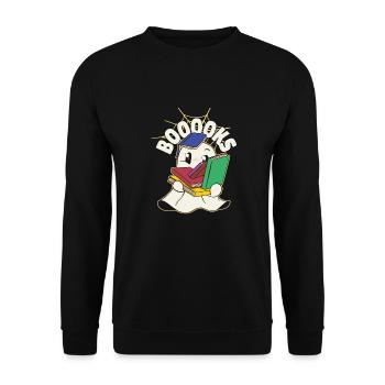 Groovy Lire la suite Livres Ghost Cute Funny - Sweat-shirt Unisexe - noir - Devant - Alina (178cm) & Michal (187cm)