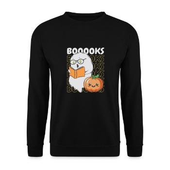 Groovy Lire la suite Livres Ghost Cute Funny - Sweat-shirt Unisexe - noir - Devant - Alina (178cm) & Michal (187cm)