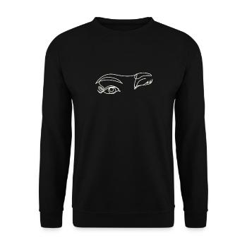 Line Art Drawn Woman with Hat Design - Sweat-shirt Unisexe - noir - Devant - Alina (178cm) & Michal (187cm)