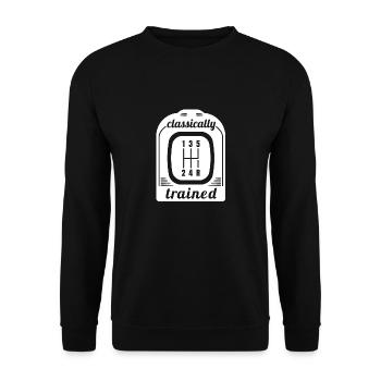 Manual transmission Gearshift Manual transmission - Unisex Sweatshirt - black - Front - Alina (178cm) & Michal (187cm)