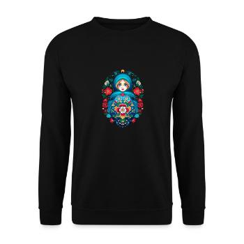 Meine Frau Ist Deutsche Nichts Macht Mir Angst - Unisex Pullover - Schwarz - Vorne - Alina (178cm) & Michal (187cm)