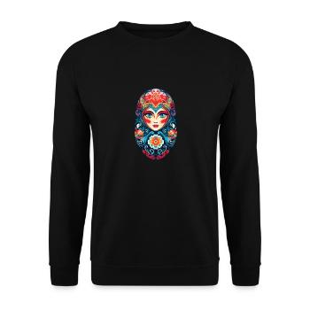Russian nesting doll - Unisex Sweatshirt - black - Front - Alina (178cm) & Michal (187cm)
