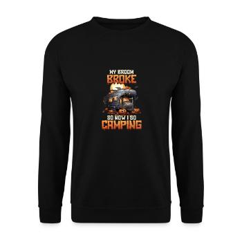 Namaste Witches Yoga Halloween Kostüm Besen - Unisex Pullover - Schwarz - Vorne - Alina (178cm) & Michal (187cm)