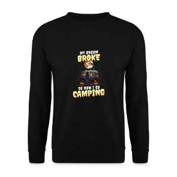 Namaste Witches Yoga Halloween Costume Broom - Unisex Sweatshirt - black - Front - Alina (178cm) & Michal (187cm)