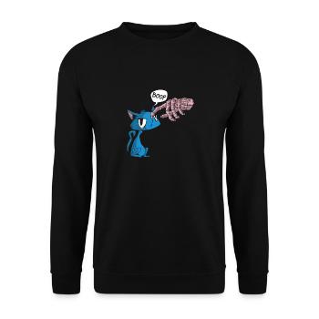 Spooky Boop Skeleton Hand Touch Nose Cat Costume - Unisex Sweatshirt - black - Front - Alina (178cm) & Michal (187cm)