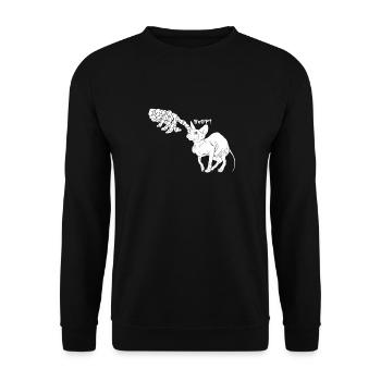 Spooky Boop Skeleton Hand Touch Nose Cat Costume - Unisex Sweatshirt - black - Front - Alina (178cm) & Michal (187cm)