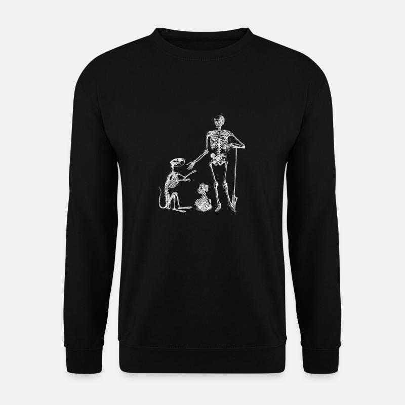 Skelett Hund Halloween Hunde Liebhaber - Unisex Pullover - Schwarz