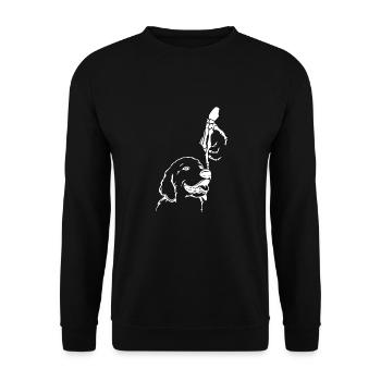 Mignon Squelette Main Boop Chien Chiot Halloween - Sweat-shirt Unisexe - noir - Devant - Alina (178cm) & Michal (187cm)