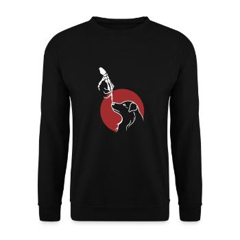 Mignon Squelette Main Boop Chien Chiot Halloween - Sweat-shirt Unisexe - noir - Devant - Alina (178cm) & Michal (187cm)