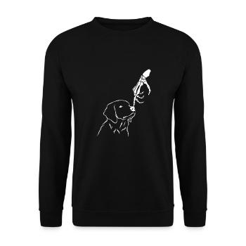 Mignon Squelette Main Boop Chien Chiot Halloween - Sweat-shirt Unisexe - noir - Devant - Alina (178cm) & Michal (187cm)