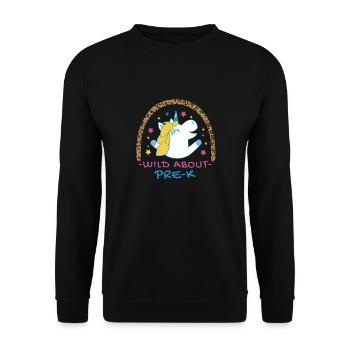 Wild About Pre-K Lehrer Schule Pre-K Tier Drucken - Unisex Pullover - Schwarz - Vorne - Alina (178cm) & Michal (187cm)