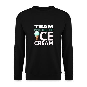 Team Mint Choc Crème glacée Cornet Crème glacée Crème glacée - Sweat-shirt Unisexe - noir - Devant - Alina (178cm) & Michal (187cm)