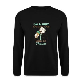 I'm A Mint Chocolate Chip Kind Of Person - Unisex Sweatshirt - black - Front - Alina (178cm) & Michal (187cm)