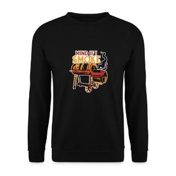 Mind If I Smoke Ribs Grill BBQ Short Ribs Rack - Unisex Pullover - Schwarz - Vorne - Alina (178cm) & Michal (187cm)